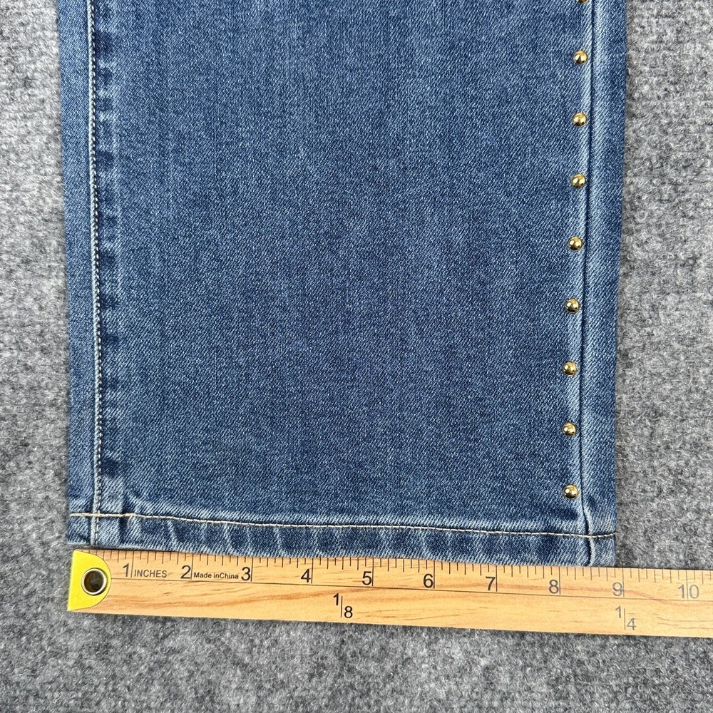 Express Embellished Jean Womens Size 10 Straight Leg Studded Medium Wash NWT - Picture 14 of 14